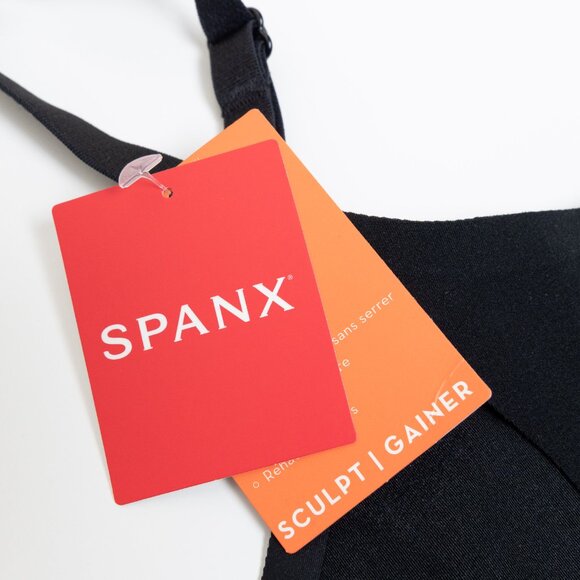 Spanx Open-Bust Mid-Thigh Bodysuit Very Black XL - Picture 12 of 14